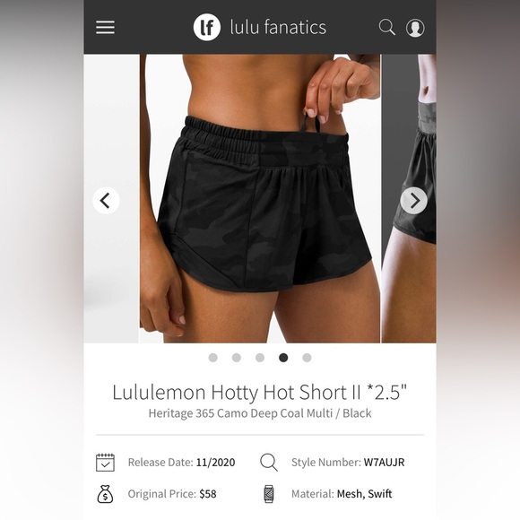Lululemon Hotty Hot Shorts 2.5” – Heritage 365 Camo – Size 8 - Picture 7 of 7
